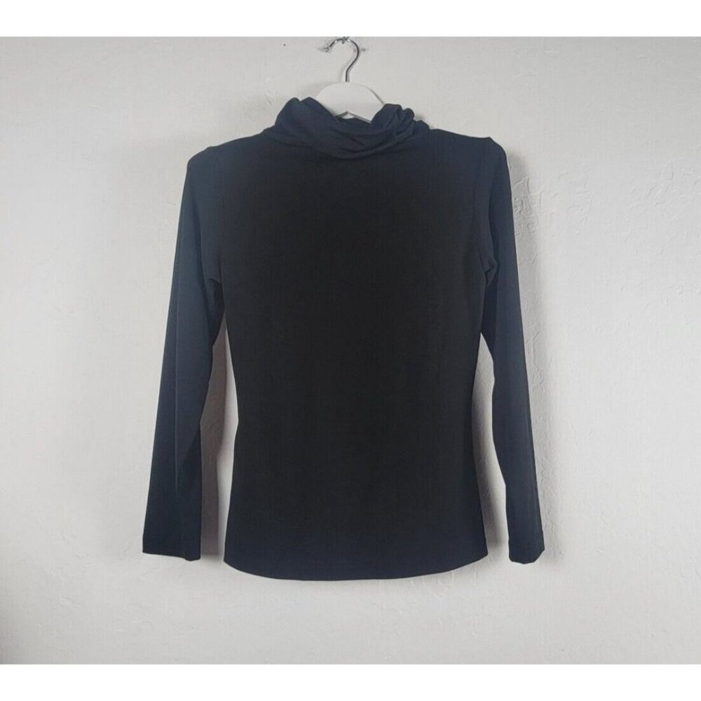 Moyuru Top Womens Size 1 Black Fall Turtleneck Long Sleeve Pullover Lightweight